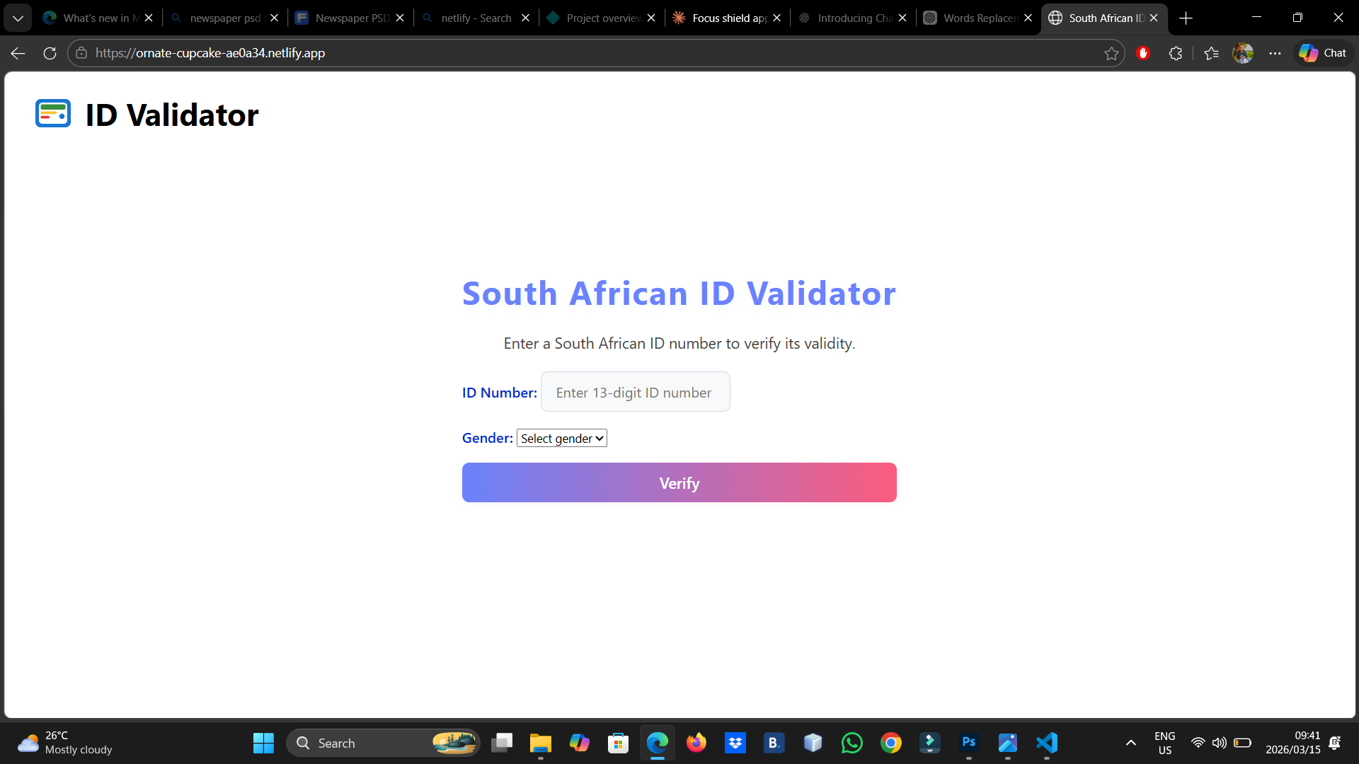 RSA ID Identifier screenshot